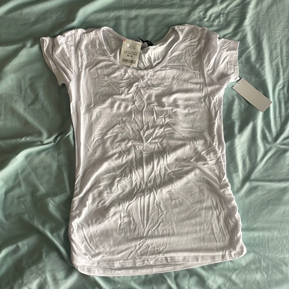 Plain white maternity tee—new with tags